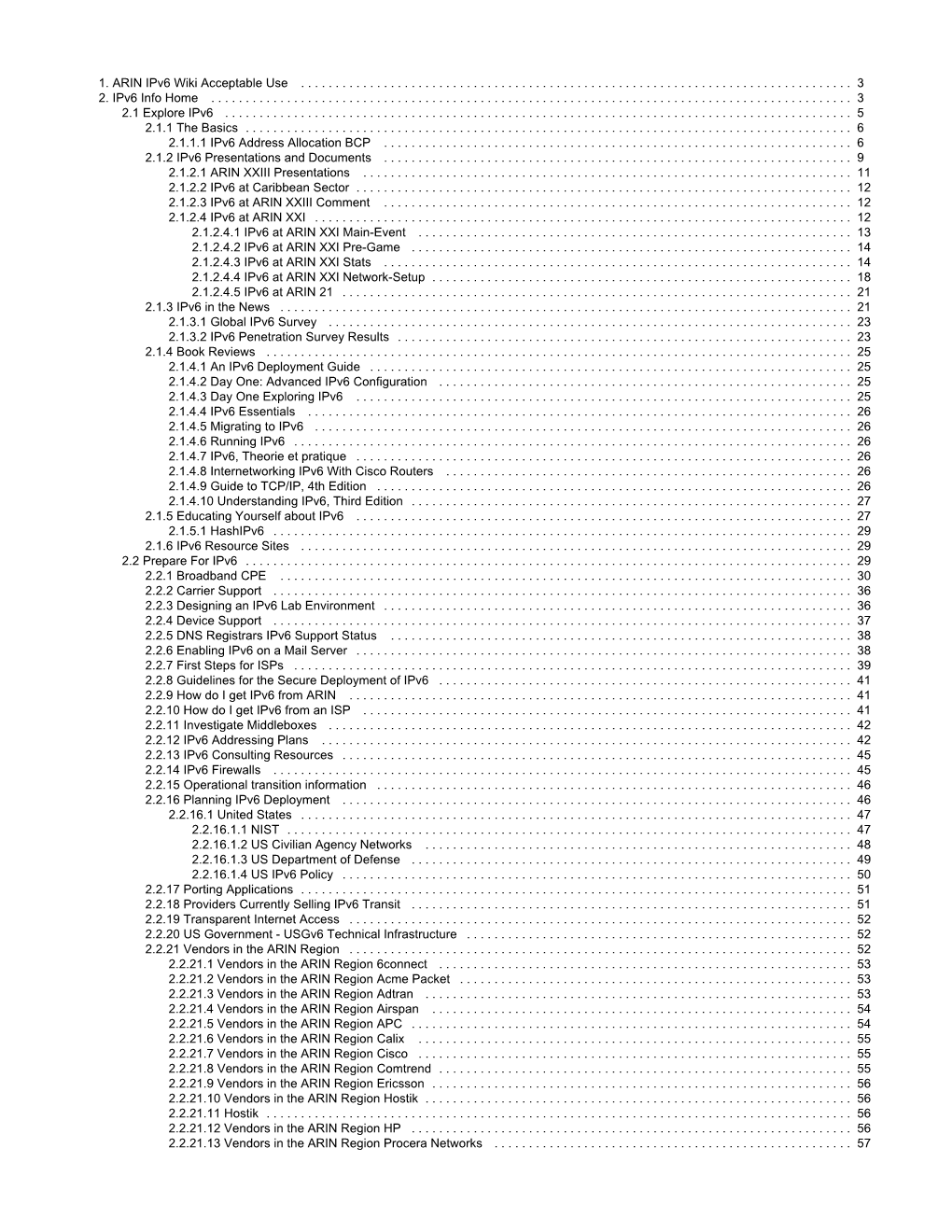 1. ARIN Ipv6 Wiki Acceptable Use