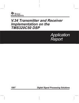 V.34 Transmitter and Receiver Implementation on the TMS320C50 DSP Application Report