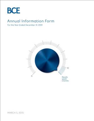 BCE 2014 Annual Information Form