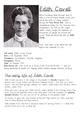 Edith Cavell a Short Biography