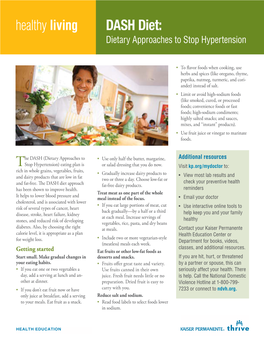 DASH Diet: Dietary Approaches to Stop Hypertension