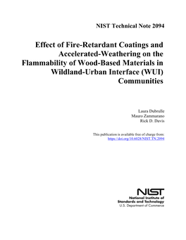 Effect of Fire-Retardant Coatings and Accelerated-Weathering on the Flammability of Wood-Based Materials in Wildland-Urban Interface (WUI) Communities