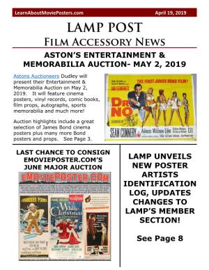 Aston's Entertainment & Memorabilia Auction- May 2