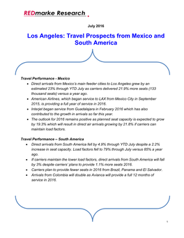 Los Angeles Mexico S America Report