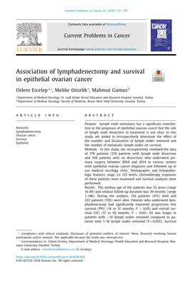 Association of Lymphadenectomy and Survival in Epithelial Ovarian Cancer