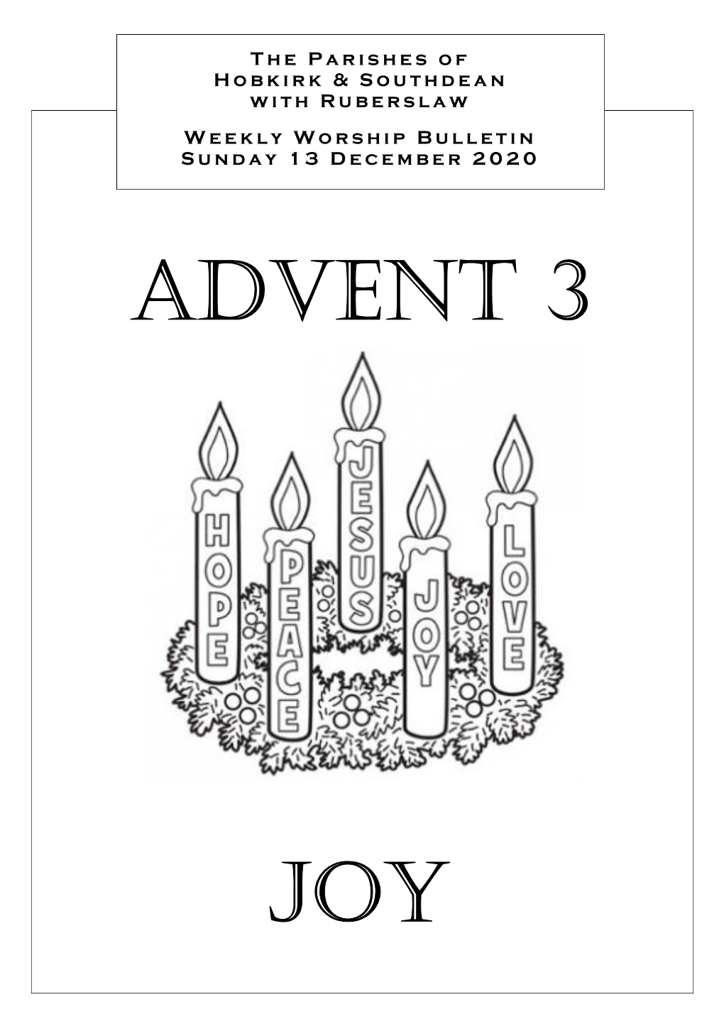 13 December 2020 Advent 3