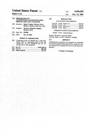 United States Patent (19) (11) 4,354,029 Kaiser Et Al