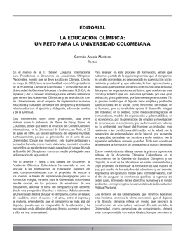 Editorial La Educación Olímpica