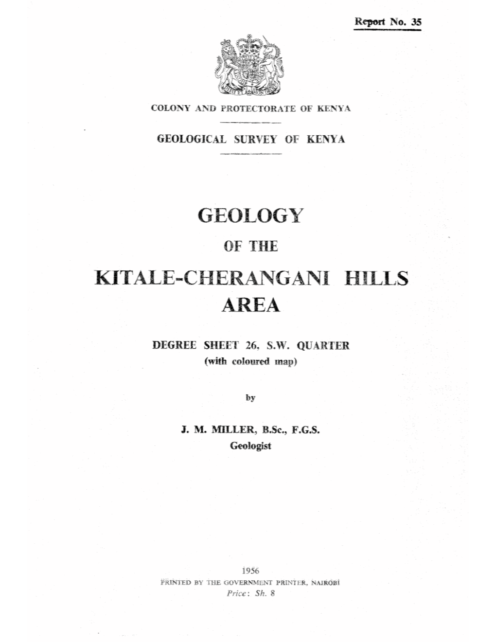 Geology of the Kitale-Cherangani Hills Area