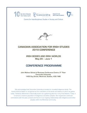 Canadian Association for Irish Studies 2019 Conference