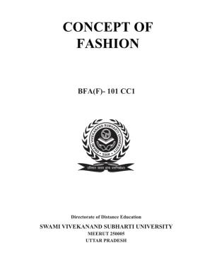 101 CC1 Concepts of Fashion