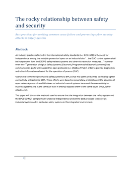 The Rocky Relationship Between Safety and Security