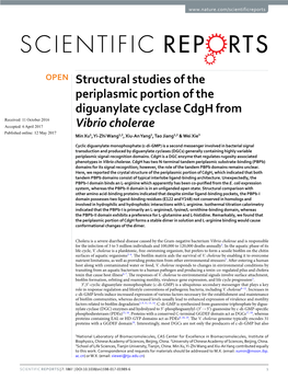 Structural Studies of the Periplasmic Portion of the Diguanylate Cyclase