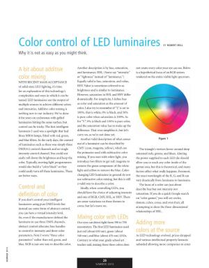 Color Control of LED Luminaires by Robert Bell