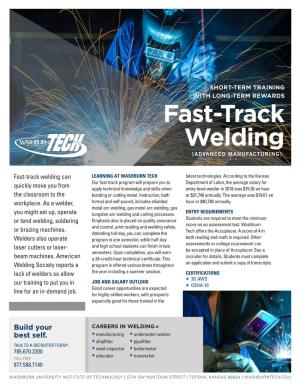 Fast-Track Welding [ADVANCED MANUFACTURING]