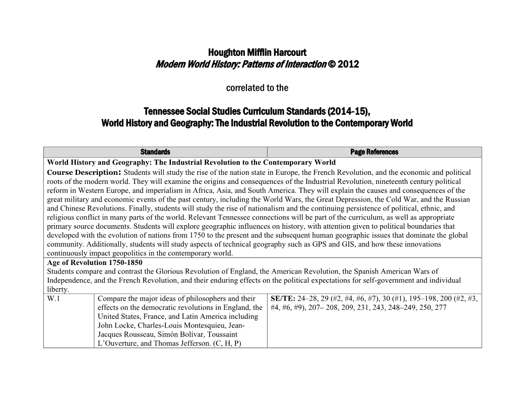 Modern World History: Patterns of Interaction © 2012