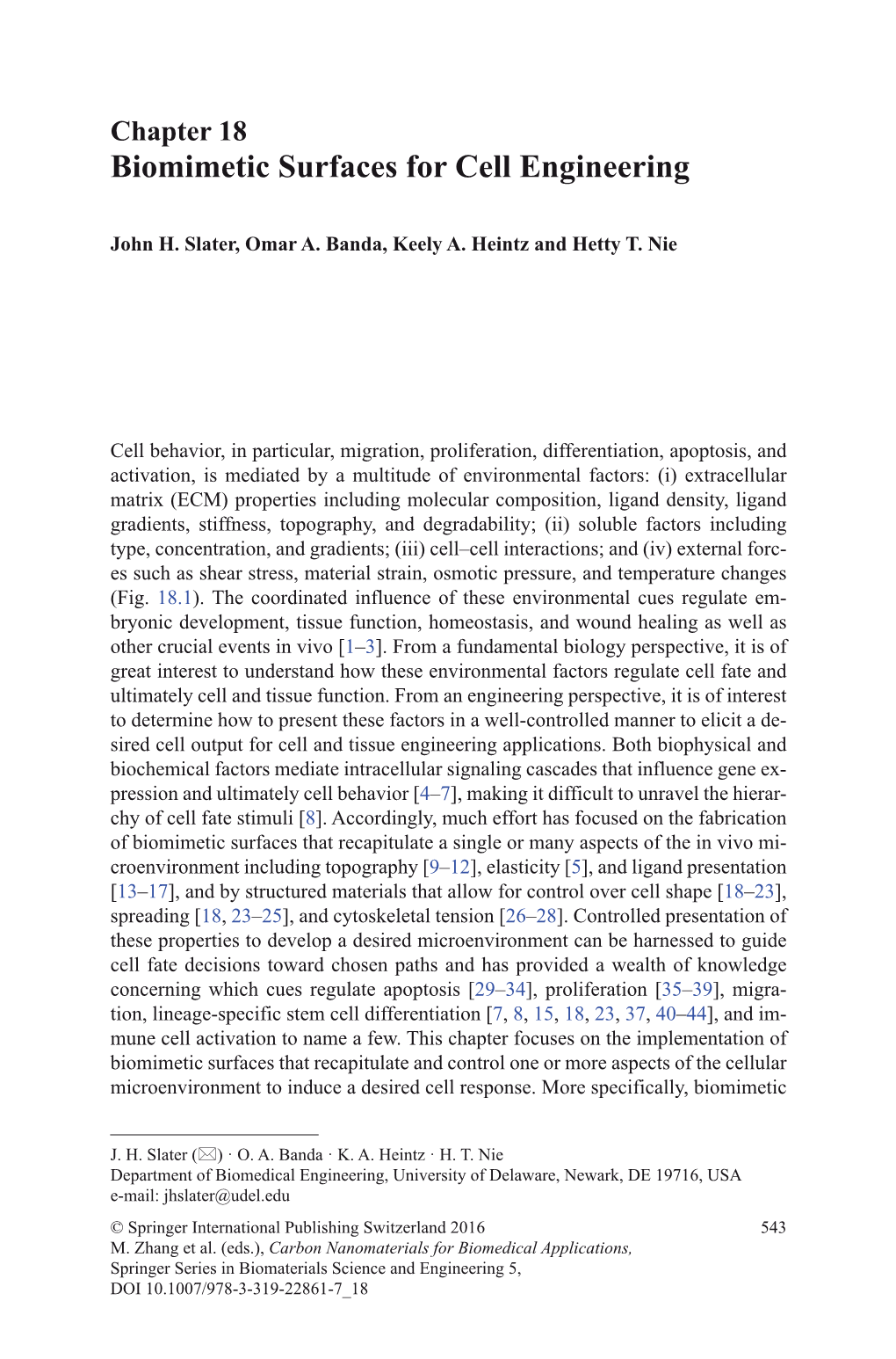 Biomimetic Surfaces for Cell Engineering