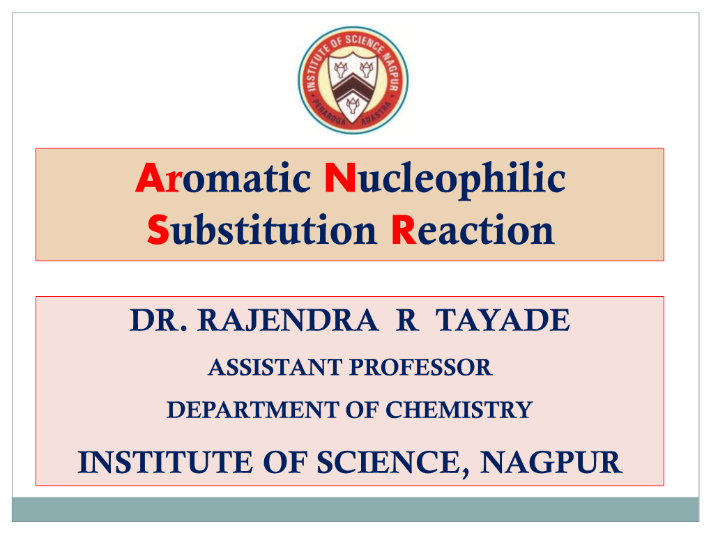 Aromatic Nucleophilic Substitution Reaction