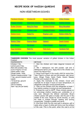 Recipe Book of Nazish Qureshi Non-Vegetarian Dishes