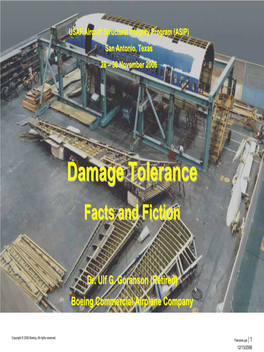 Damage Tolerancetolerance Factsfacts Andand Fictionfiction