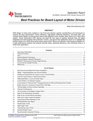 Best Practices for Board Layout of Motor Drivers