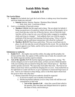 Isaiah Bible Study Isaiah 3-5