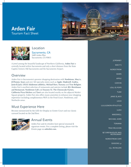 Arden Fair Tourism Fact Sheet