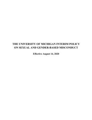 Interim Policy on Sexual and Gender-Based Misconduct
