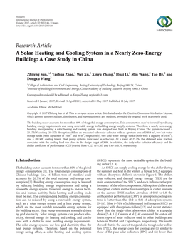 A Solar Heating and Cooling System in a Nearly Zero-Energy Building: a Case Study in China