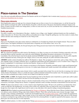 Place-Names in the Danelaw