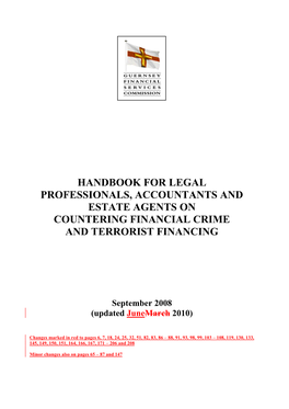 Handbook for Legal Professionals, Accountants and Estate Agents on Countering Financial Crime and Terrorist Financing