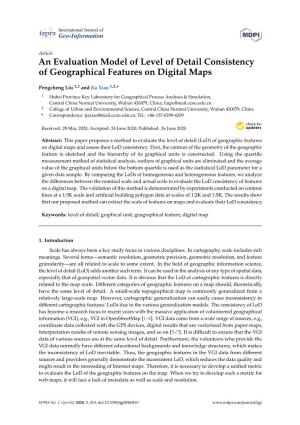 An Evaluation Model of Level of Detail Consistency of Geographical Features on Digital Maps