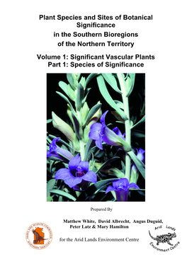 Sites of Botanical Significance Vol1 Part1