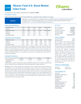 Ishares Total U.S. Stock Market Index Fund Fact Sheet
