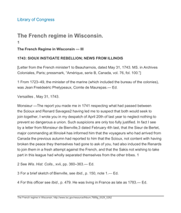 The French Regime in Wisconsin. 1 the French Regime in Wisconsin — III