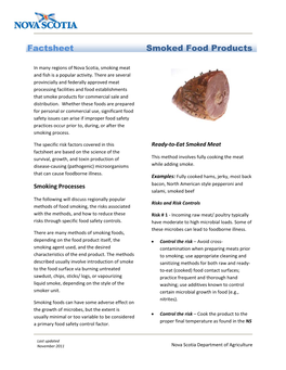 Smoked Food Products Factsheet