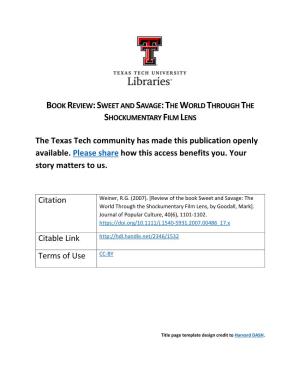 Book Review with TTU Libraries Cover Page