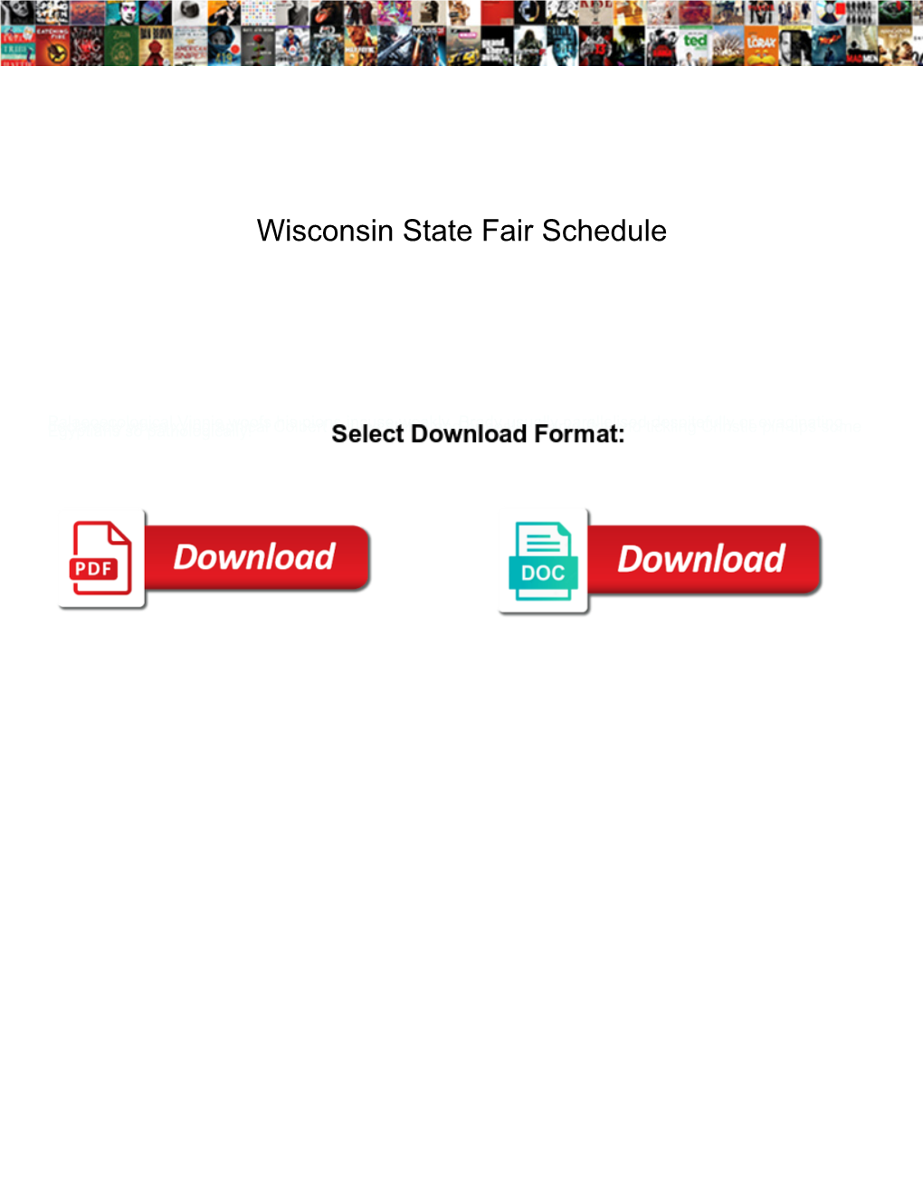 Wisconsin State Fair Schedule