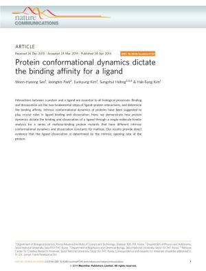 Protein Conformational Dynamics Dictate the Binding Affinity for a Ligand