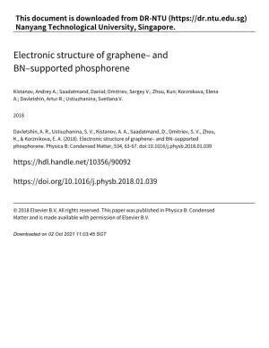 Electronic Structure of Graphene– and BN–Supported Phosphorene