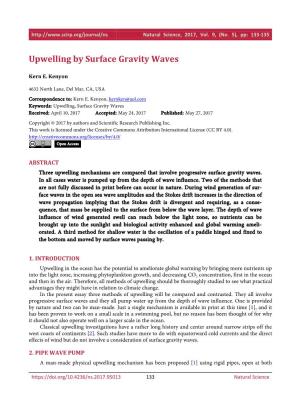 Upwelling by Surface Gravity Waves