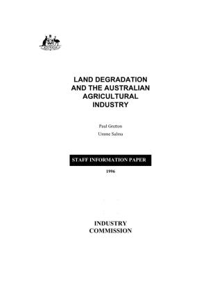 Land Degradation and the Australian Agricultural Industry