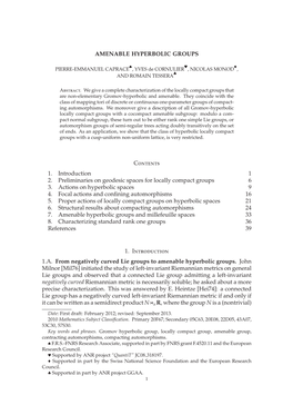 AMENABLE HYPERBOLIC GROUPS Contents 1. Introduction 1 2