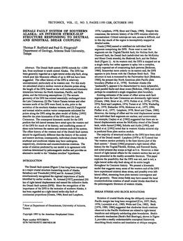 Denali Fault System of Southern Alaska an Interior Strikeslip