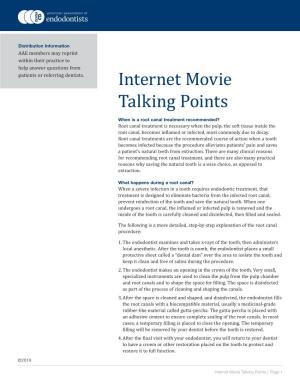 Internet Movie Talking Points