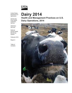 Dairy 2014 Animal and Health and Management Practices on U.S