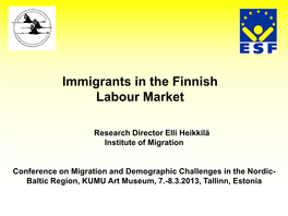 Immigrants in the Finnish Labour Market