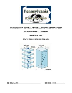 Pa Southeastern Regional Science Olympiad 2006