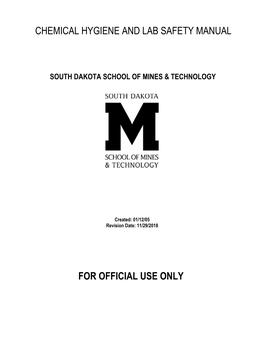 Chemical Hygiene and Lab Safety Manual