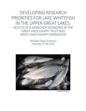 Developing Research Priorities for Lake Whitefish in the Upper Great